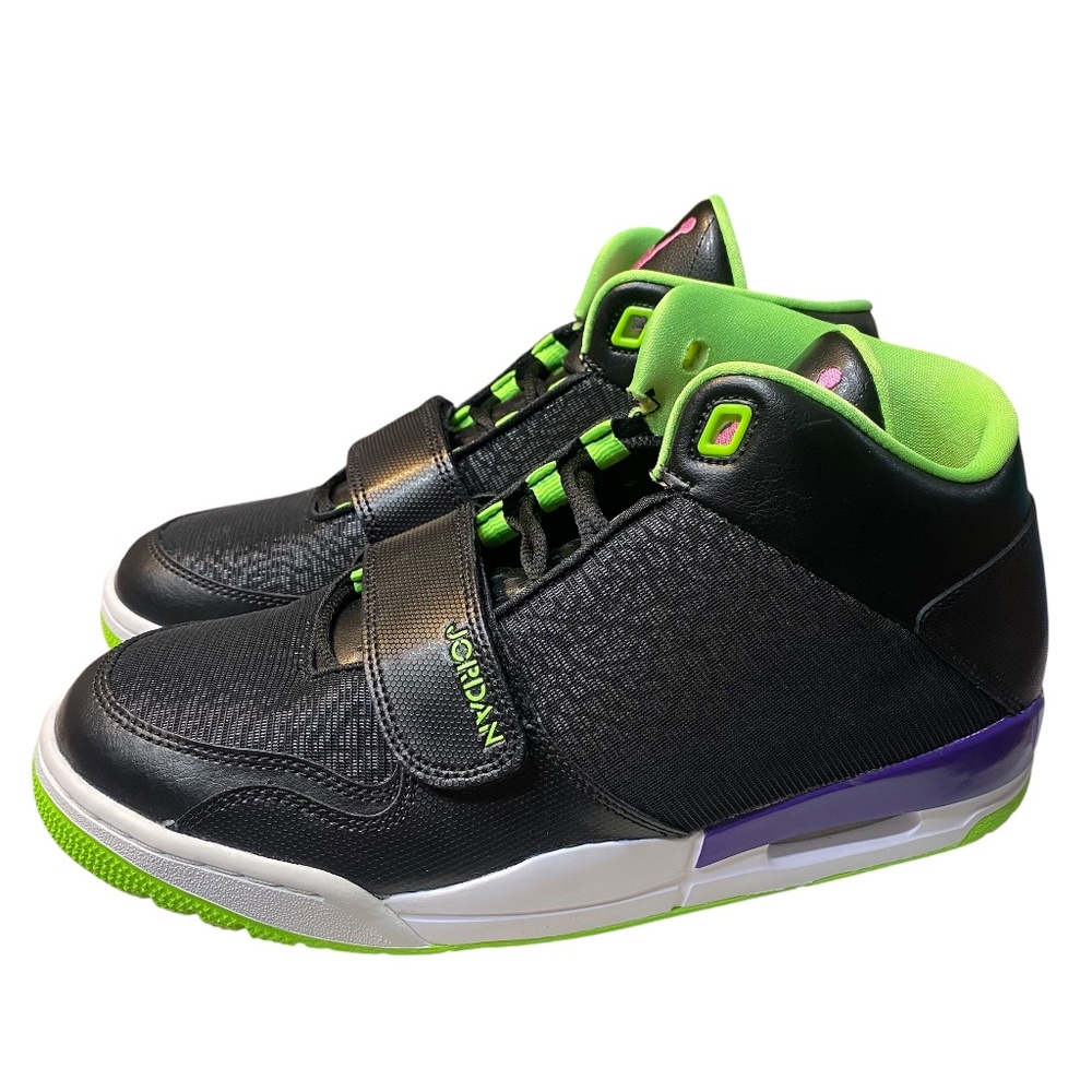 Jordan Flight Club 90's Men's Black/Green-Purple Sneakers 602661-017 Size 9.5